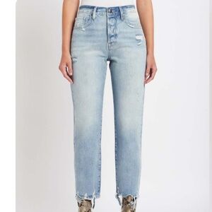 FRAME Designer Le Original High Rise Ripped Frayed Hem Button Fly Jeans Size 30